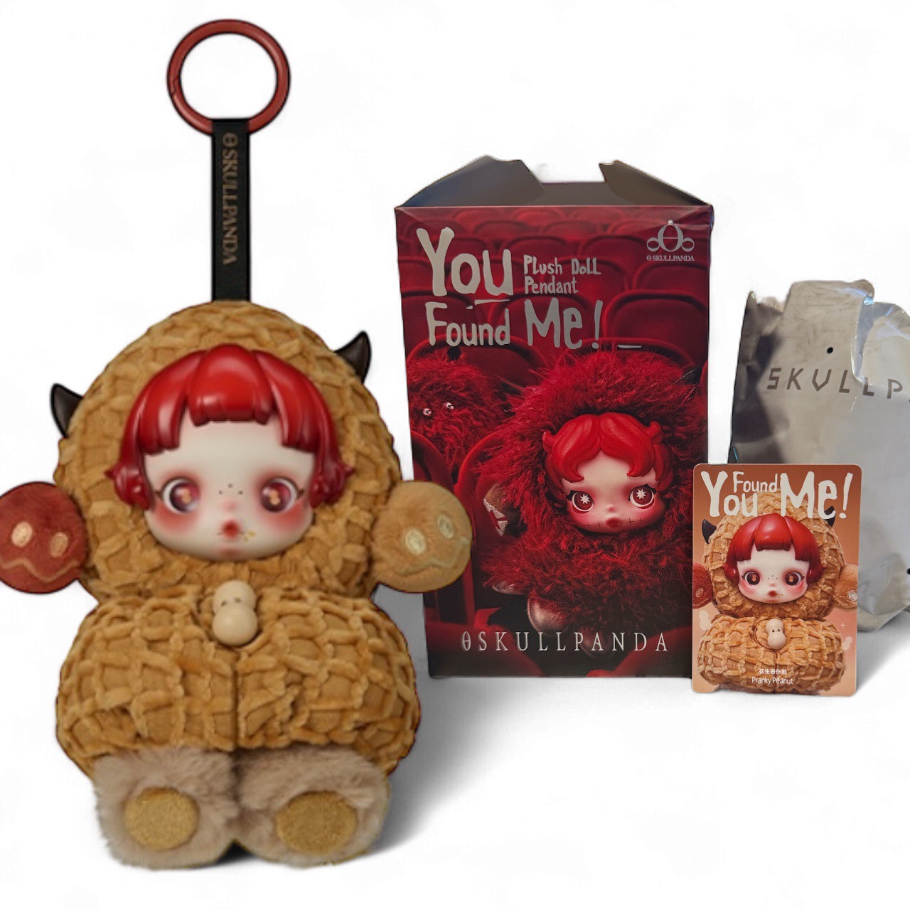 Pop mart skull panda pranky peanut plush pendant ($39) from