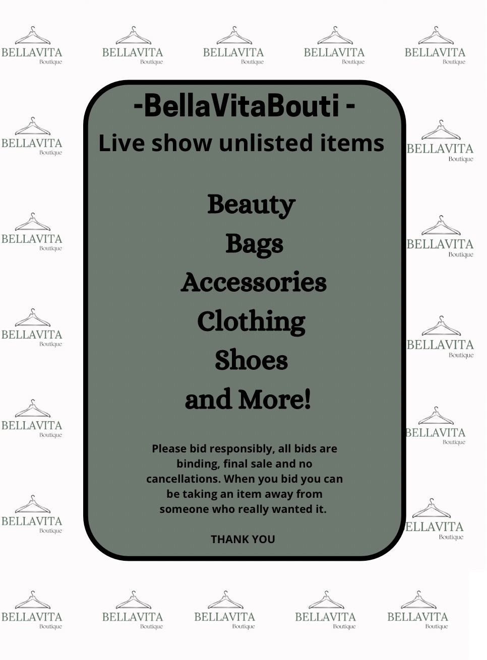 Live Show Unlisted (as seen on screen) ($8) from @Bellavitabouti display picture 3