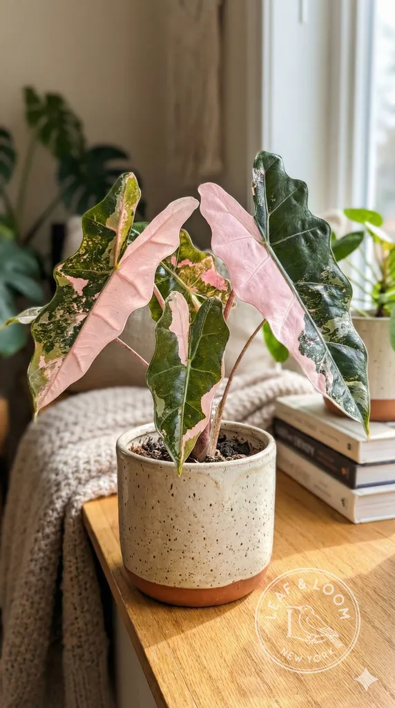 ✨ Alocasia 'Pseudo sanderiana' Pink Variegated ✨ 🎀⚔️ (TC